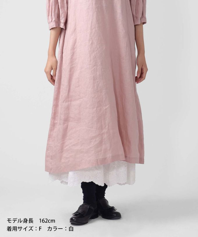 ペチスカートB　カットワーク刺繍レースのインナースカート