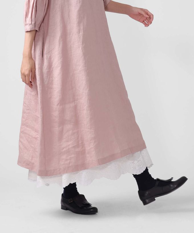 ペチスカートB　カットワーク刺繍レースのインナースカート