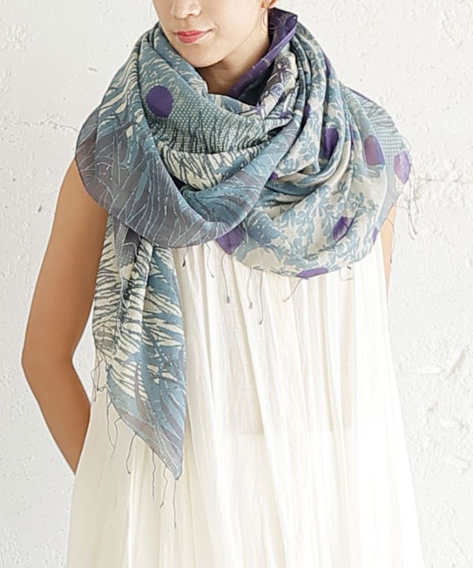 がらがらどん よる［KusaKanmuri　シルクコットンストール ]