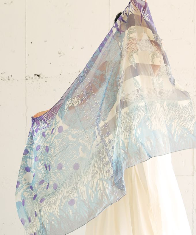 がらがらどん よる［KusaKanmuri　シルクコットンストール ]