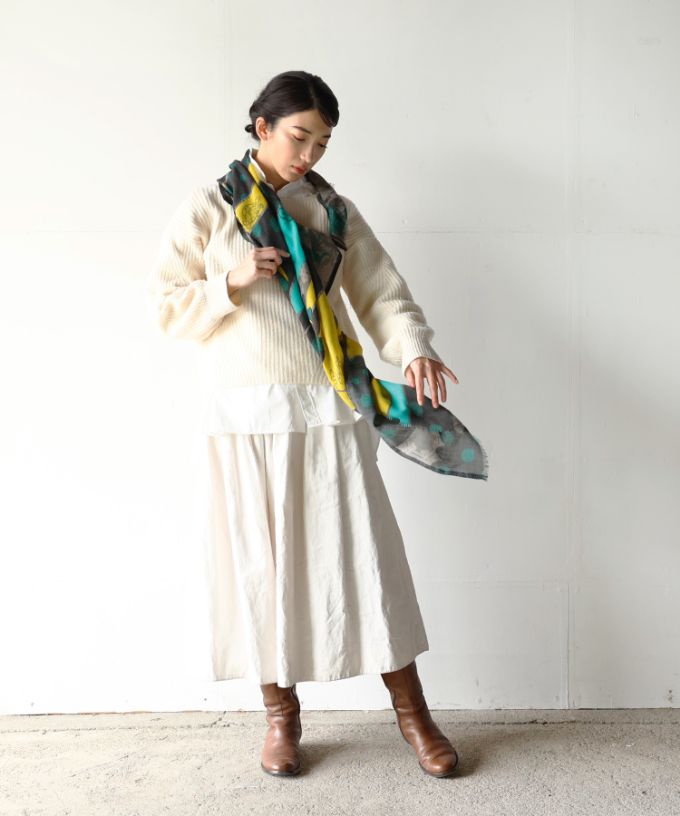 うさぎとかめ　あおい　[Kusa Kanmuri ウールストール]