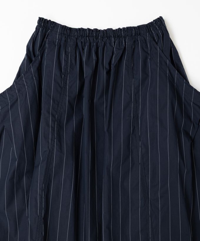 フィーネスカート・B　ピンストライプのサイドポケットロングスカート