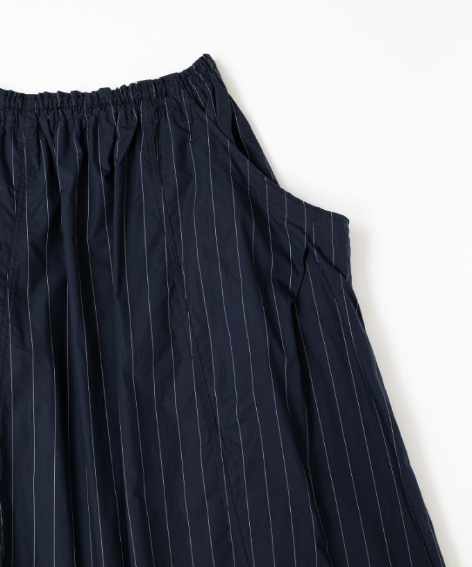 フィーネスカート・B　ピンストライプのサイドポケットロングスカート