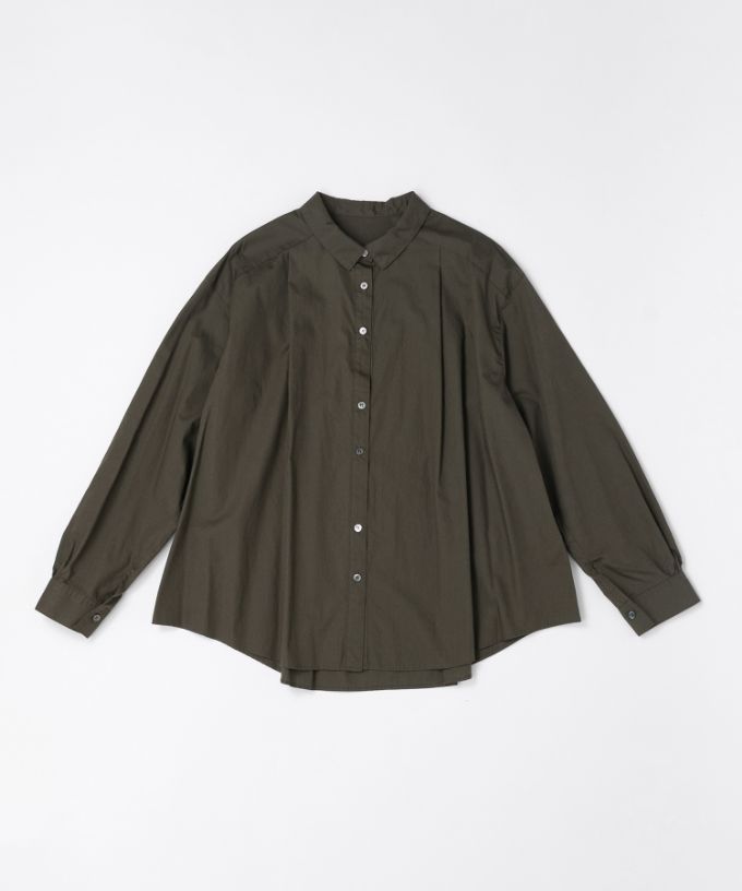 イザック　胸フリル付きブロードシャツ