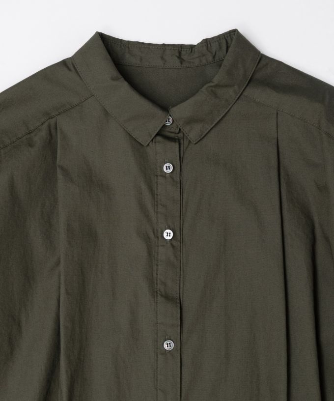 イザック　胸フリル付きブロードシャツ