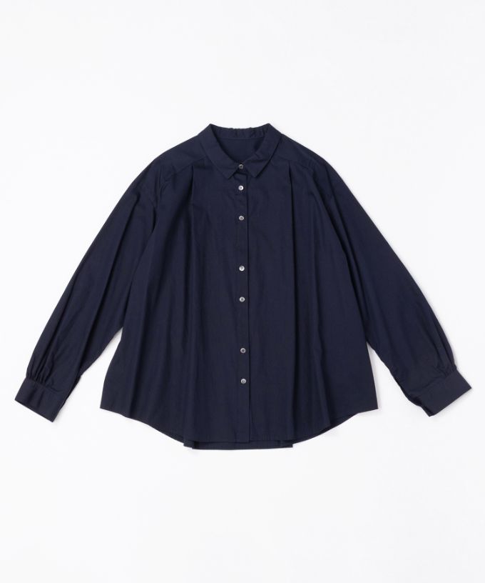 イザック　胸フリル付きブロードシャツ