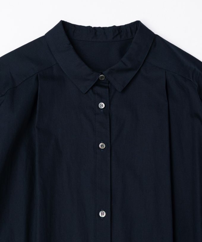 イザック　胸フリル付きブロードシャツ