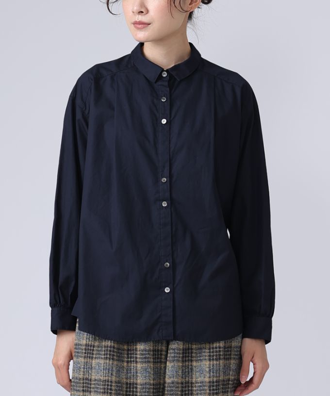 イザック　胸フリル付きブロードシャツ