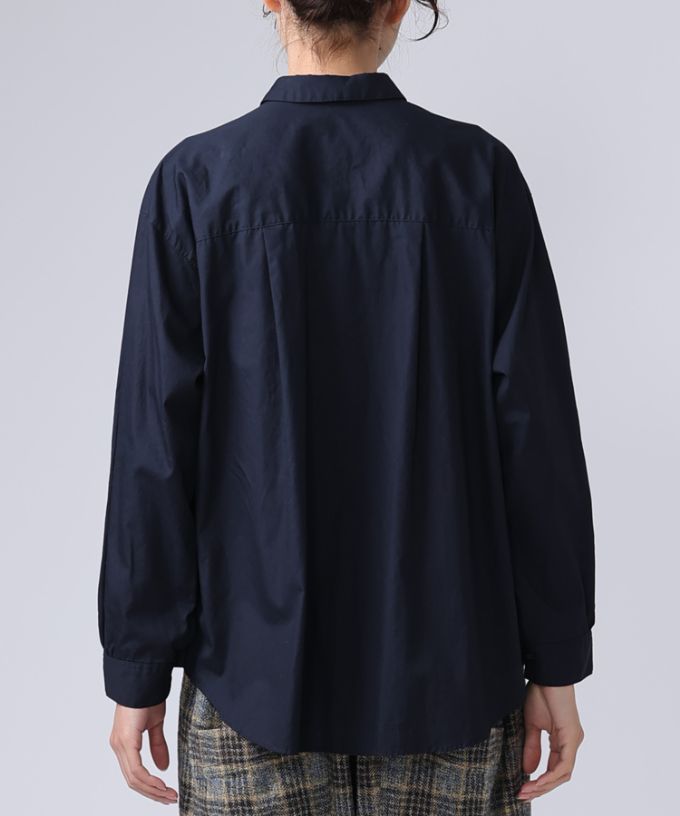 イザック　胸フリル付きブロードシャツ