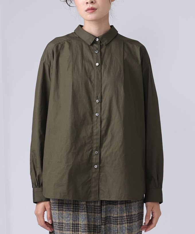 イザック　胸フリル付きブロードシャツ