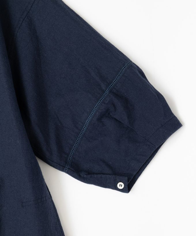 ファビオ　袖切り替えの綿麻チュニック