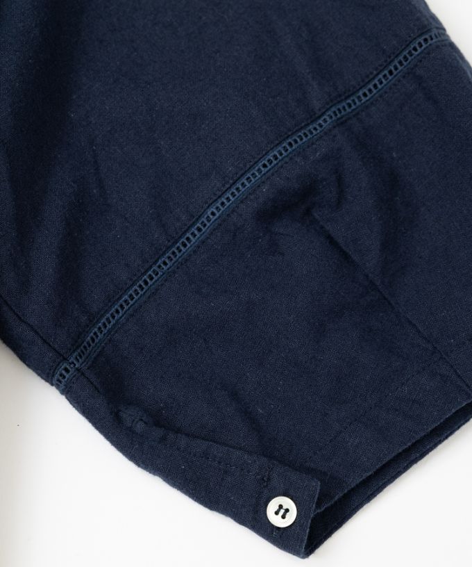 ファビオ　袖切り替えの綿麻チュニック