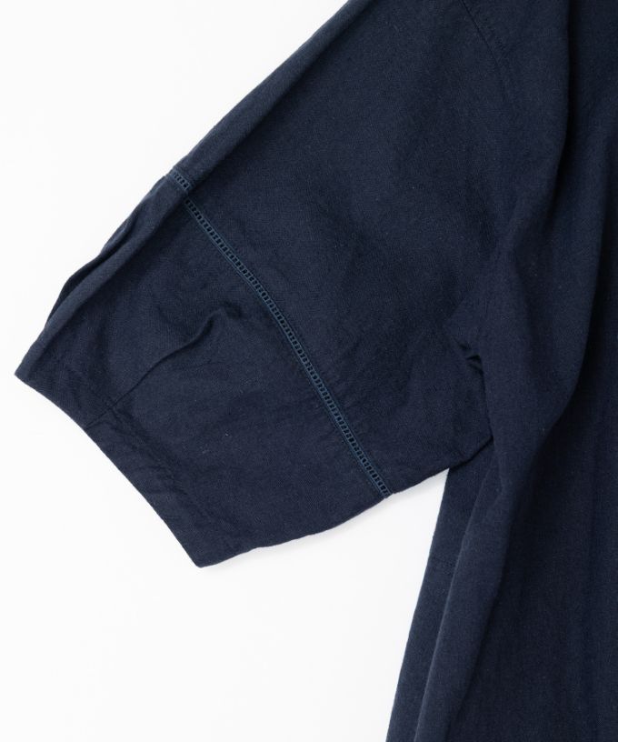 ファビオ　袖切り替えの綿麻チュニック