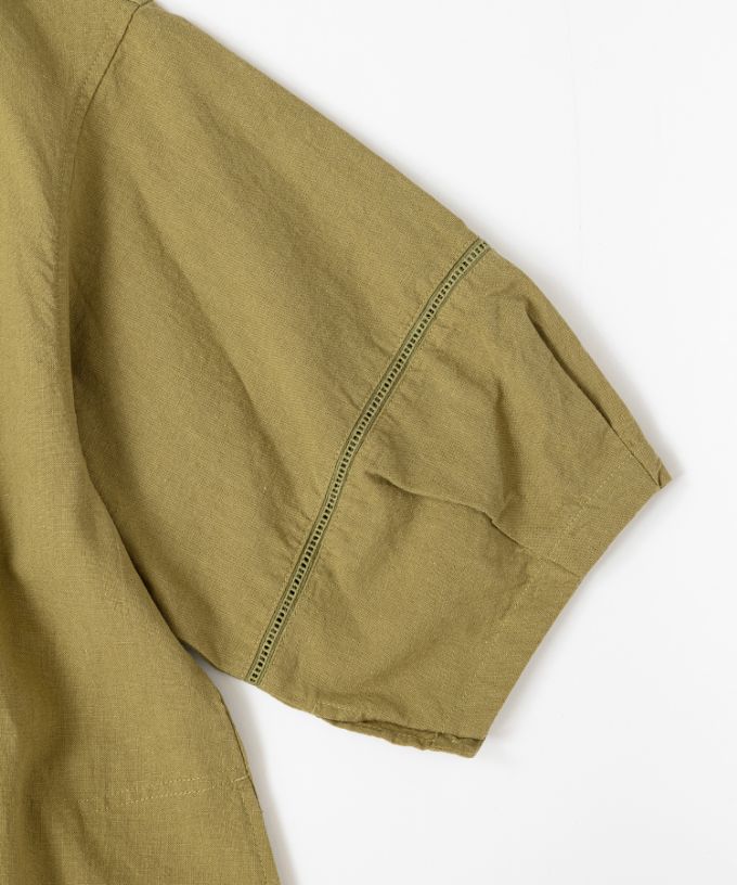 ファビオ　袖切り替えの綿麻チュニック