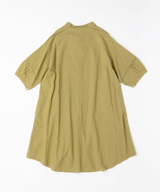 ファビオ　袖切り替えの綿麻チュニック