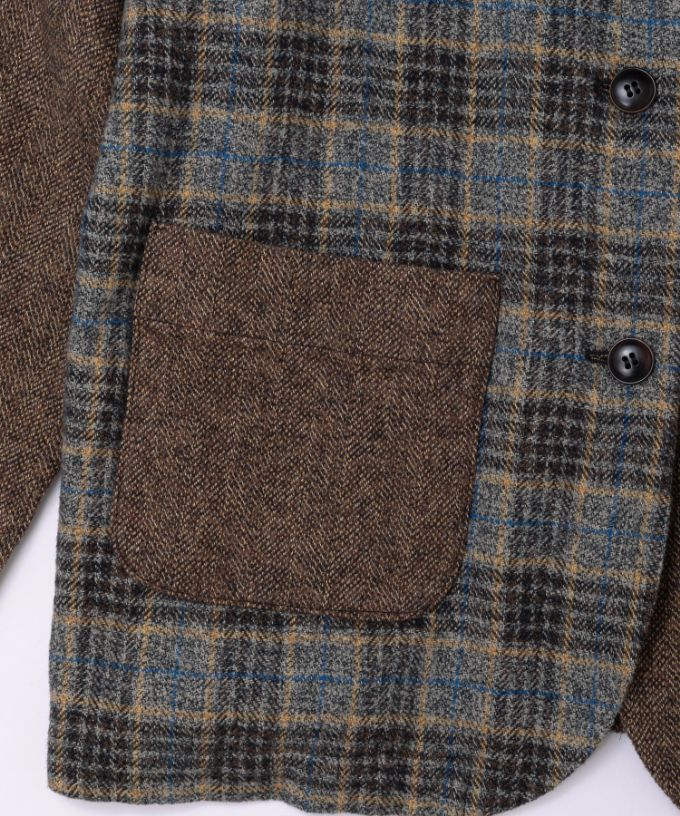 デニスジャケット　コットンツイードのコンビジャケット