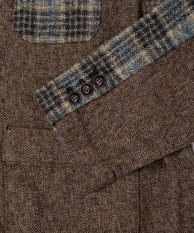 デニスジャケット　コットンツイードのコンビジャケット