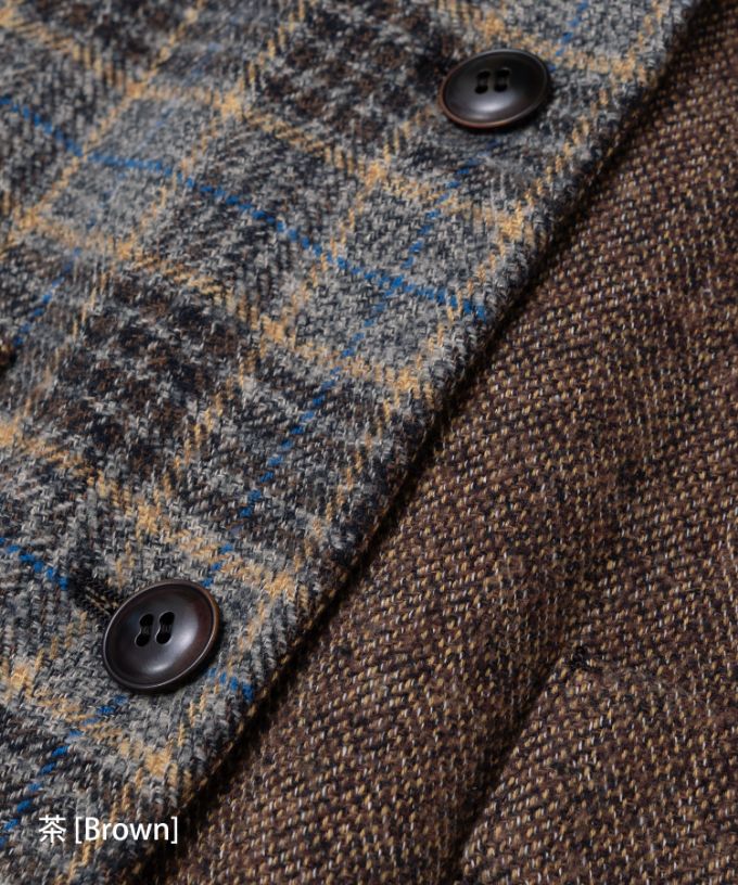 デニスジャケット　コットンツイードのコンビジャケット