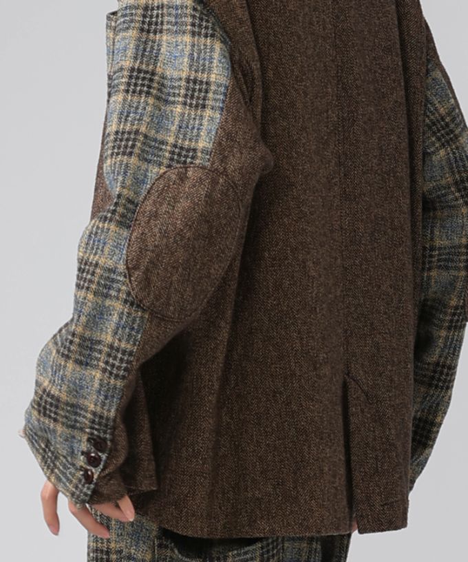 デニスジャケット　コットンツイードのコンビジャケット