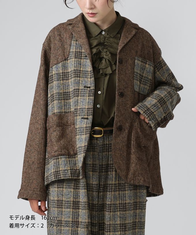 デニスジャケット　コットンツイードのコンビジャケット