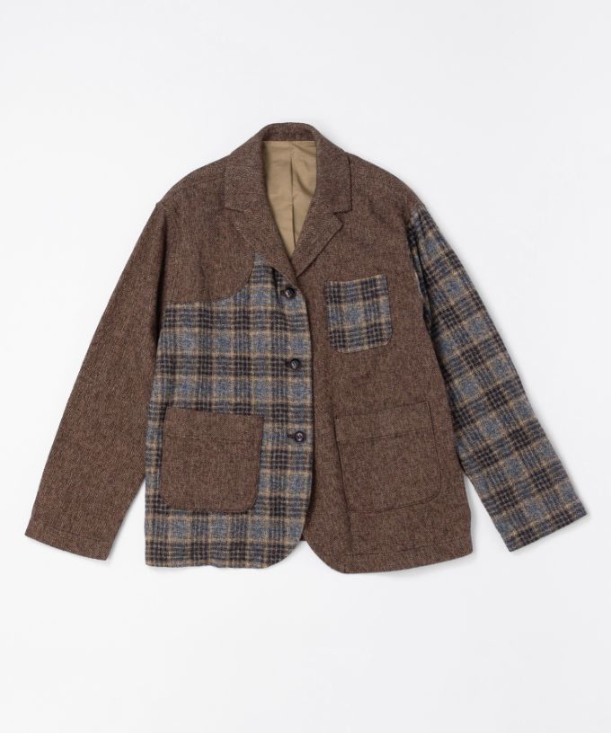 デニスジャケット　コットンツイードのコンビジャケット