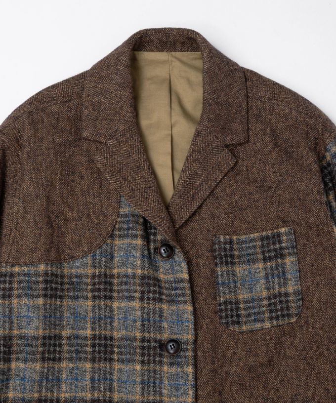 デニスジャケット　コットンツイードのコンビジャケット