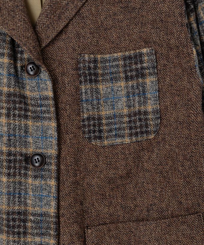 デニスジャケット　コットンツイードのコンビジャケット