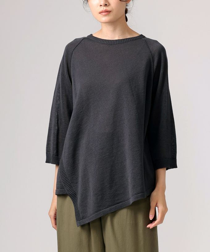 ビオトップ　アシンメトリーニットプルオーバー