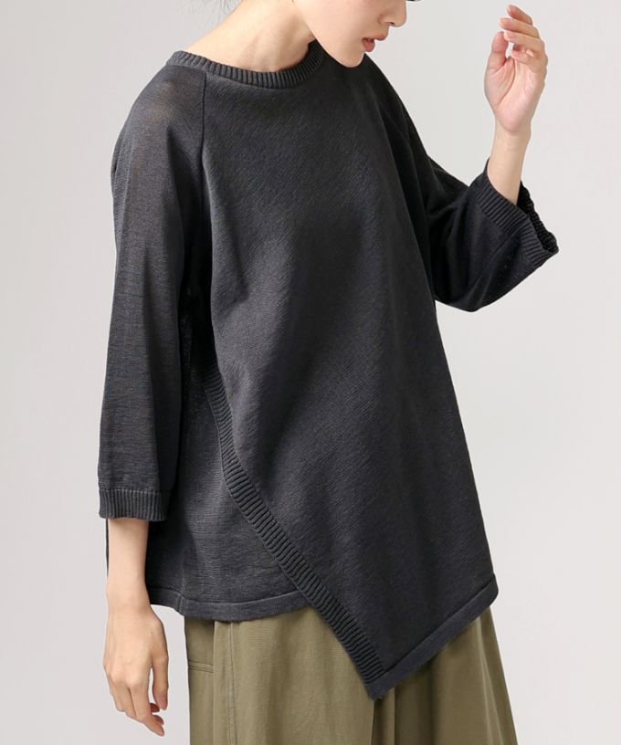 ビオトップ　アシンメトリーニットプルオーバー
