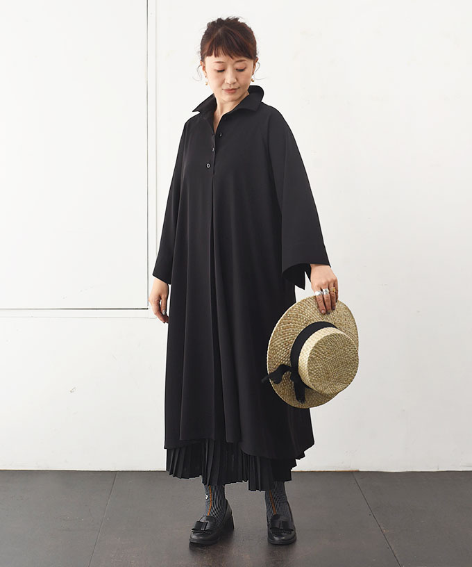 コナスカートF　定番人気の裾プリーツのペチスカート