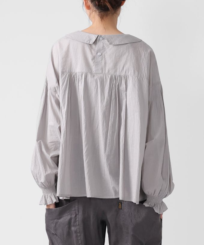 26SSバスコ　BASCO ジーンブラウス 綿ローンのピンタックブラウス ジーンブラウス 綿ローンのピンタックブラウス/ITEM,JACKET/TOPS/Shop