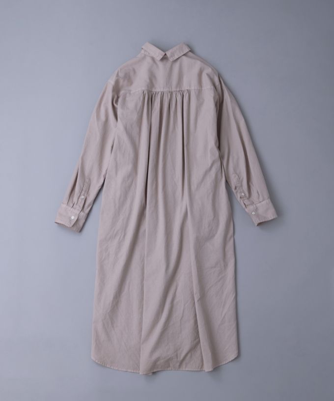 haddow］ルイ 上質コットンペールピンクの製品染ロングシャツ/ITEM 