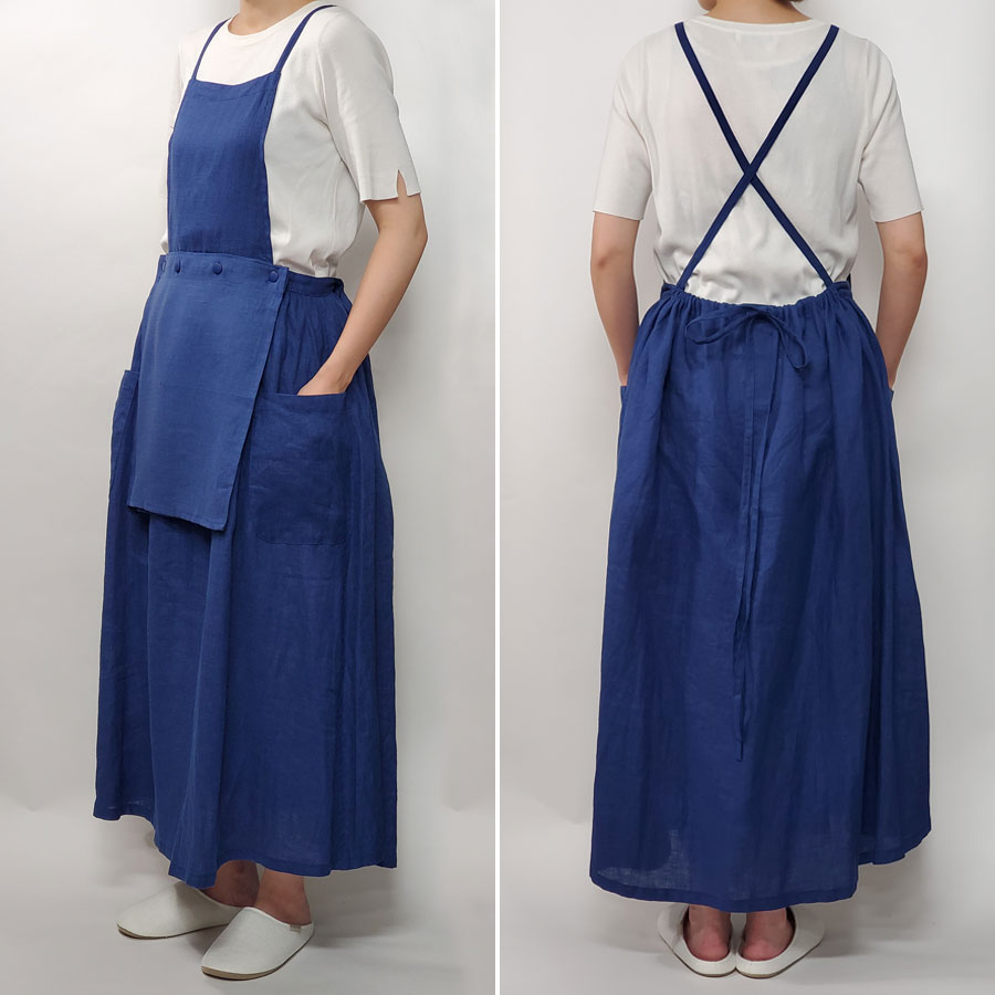 リネンのクロスエプロン LINEN & BASIC | キッチン・テーブル,リネン