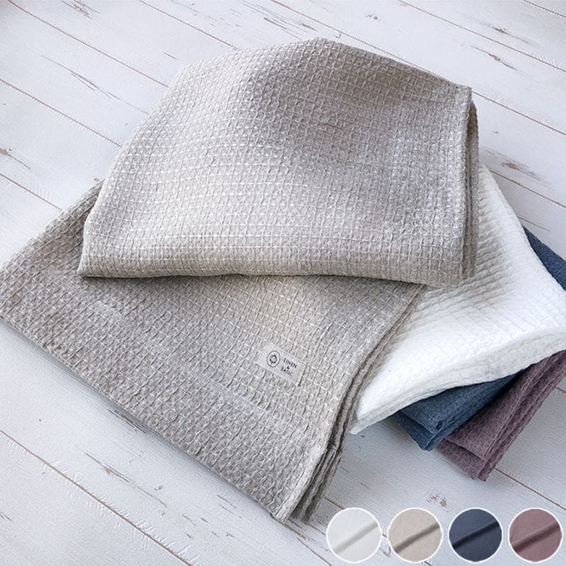 リネン100% ワッフル　バスタオル　ハンドメイド　３枚セット リネンのワッフルバスタオル LINEN & BASIC | バスルーム,リネンバス
