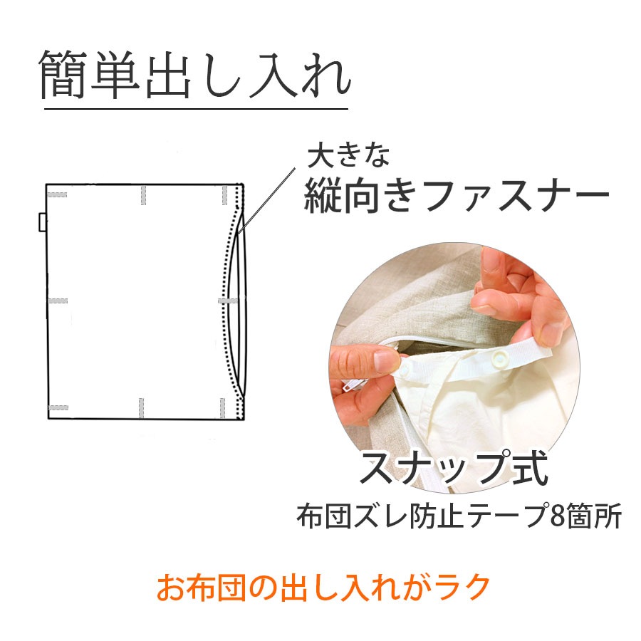 リネン デュベカバー スタンダード ダブル Cadeauya | ベッド