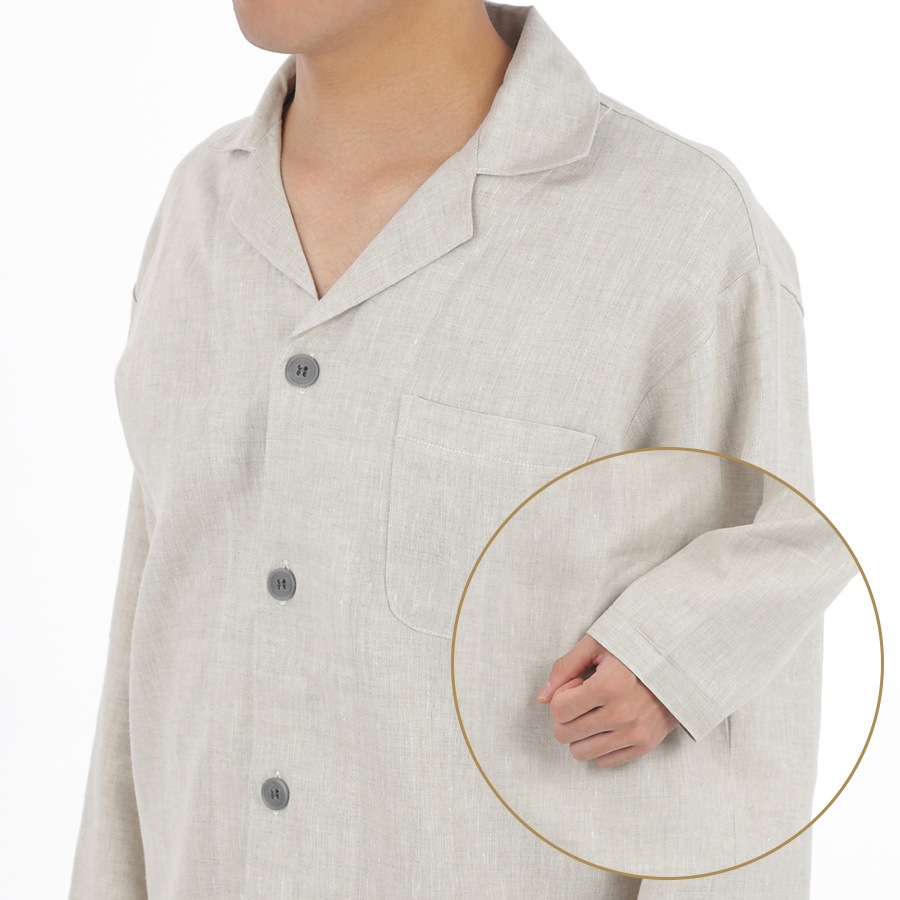 リネンのシンプルパジャマメンズ LINEN & BASIC | ウェア,リネン