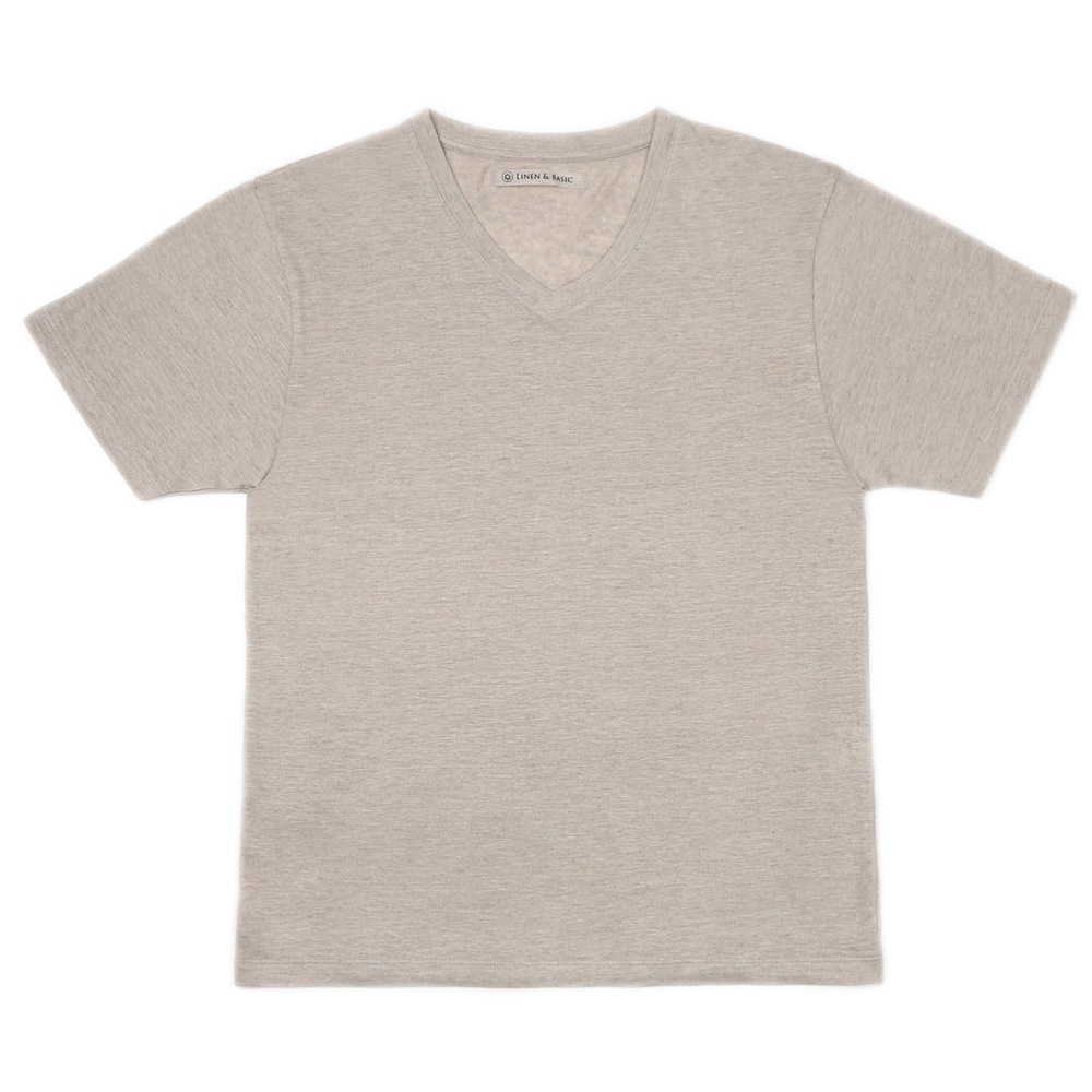 リネンのVネックTシャツ メンズ レディース LINEN & BASIC | ウェア
