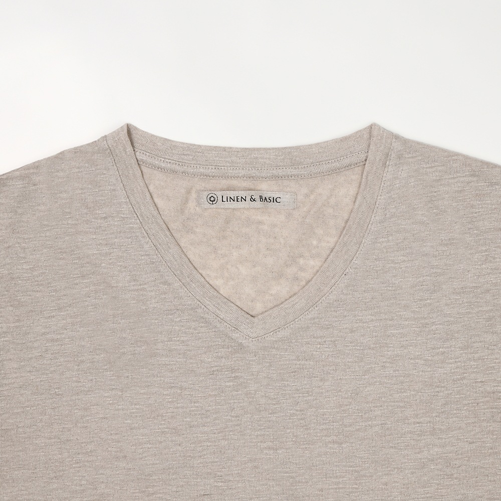 リネンのVネックTシャツ リネンの VネックTシャツ メンズ LINEN & BASIC | ウェア