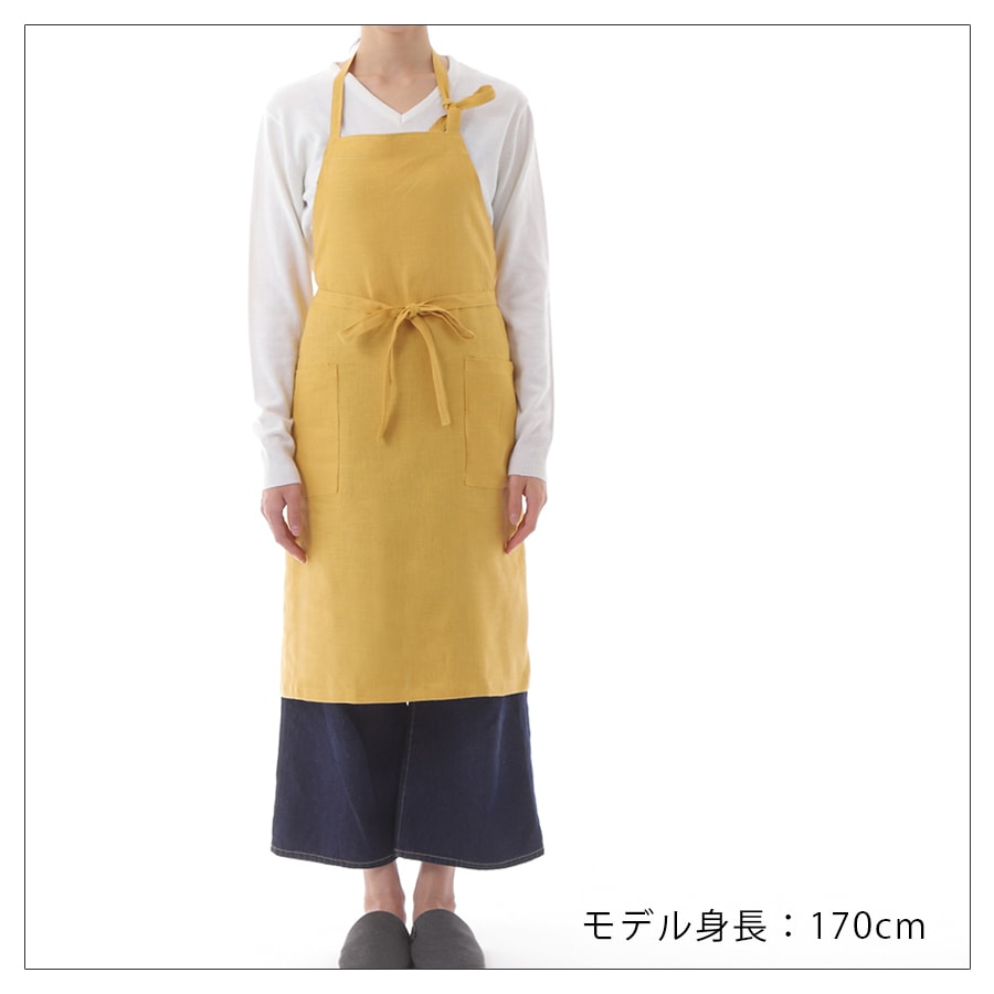 リネンのネックエプロン LINEN & BASIC | キッチン・テーブル,リネン