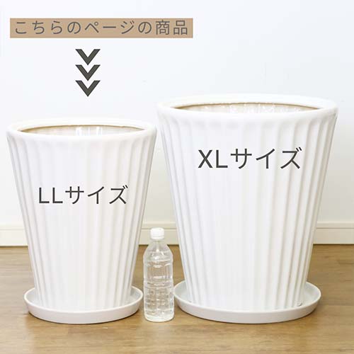 ラウンド フリーツ 陶器鉢 LLサイズ【受け皿付き 鉢底ネット付き
