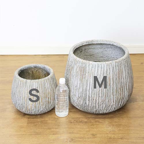 植木鉢 セメントポット シャビーシック 8号鉢 鉢カバー エッグ型M 丸鉢