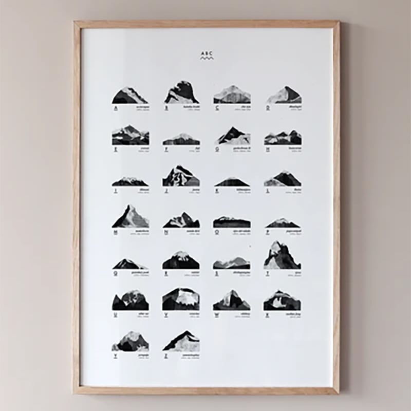 Coco Lapine Design MOUNTAIN ABC アートプリントポスター 30x40cm 50x70cm　ベルギー／ドイツ