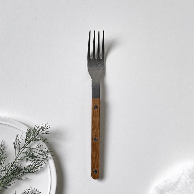 SABRE ビストロ ディナーフォーク チーク材×マットステンレス カトラリー サーブル フランス【ネコポスOK】