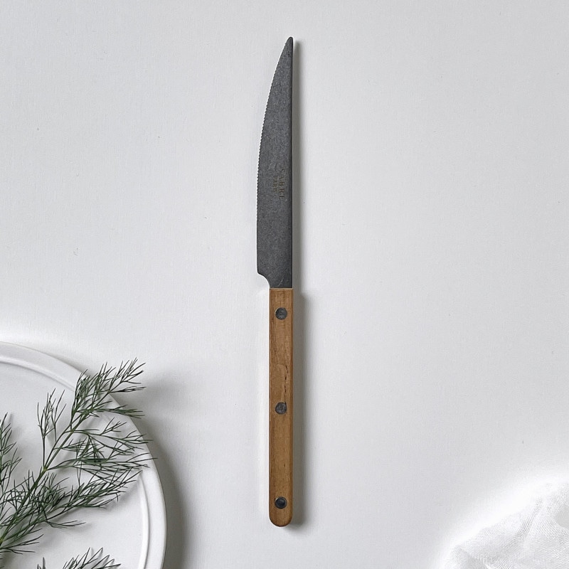 SABRE ビストロ ディナーナイフ チーク材×マットステンレス カトラリー サーブル フランス【ネコポスOK】