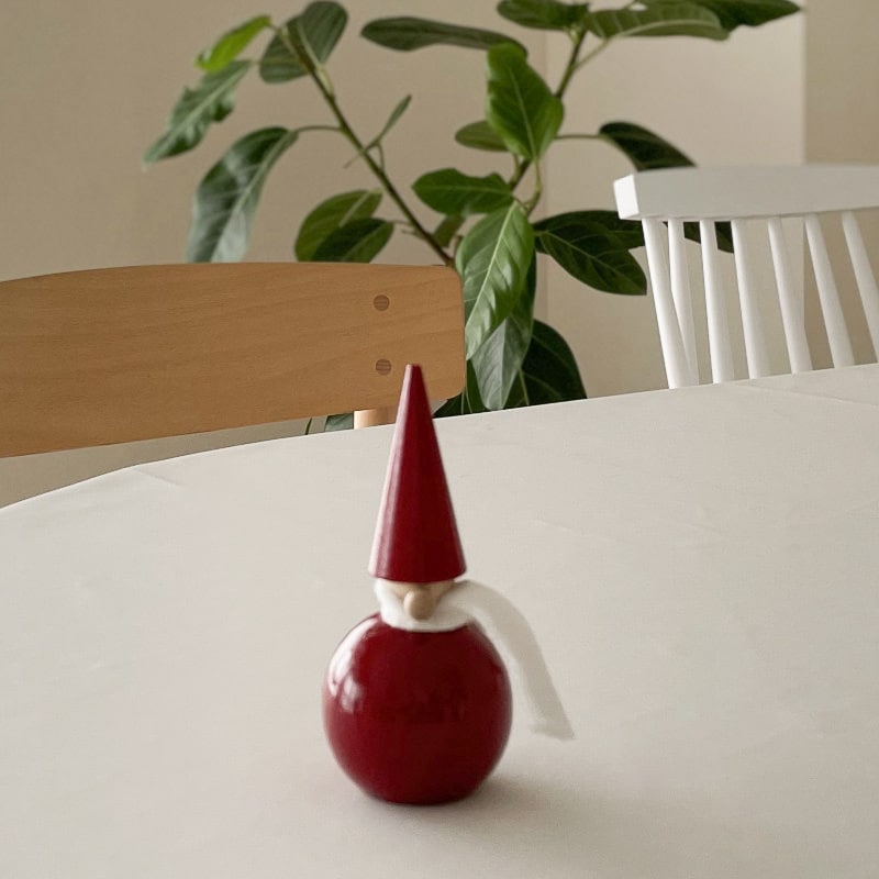 【残りわずか】木製 つやサンタ レッド S H11cm クリスマスデコレーション 北欧 スウェーデン