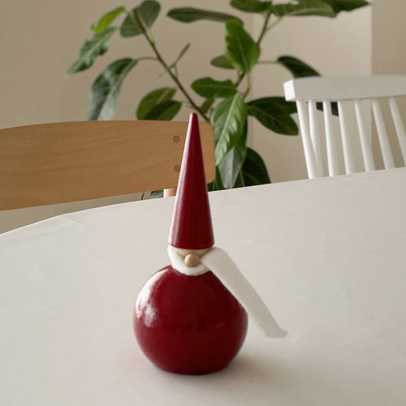 木製 つやサンタ レッド L H14cm クリスマスデコレーション 北欧 スウェーデン