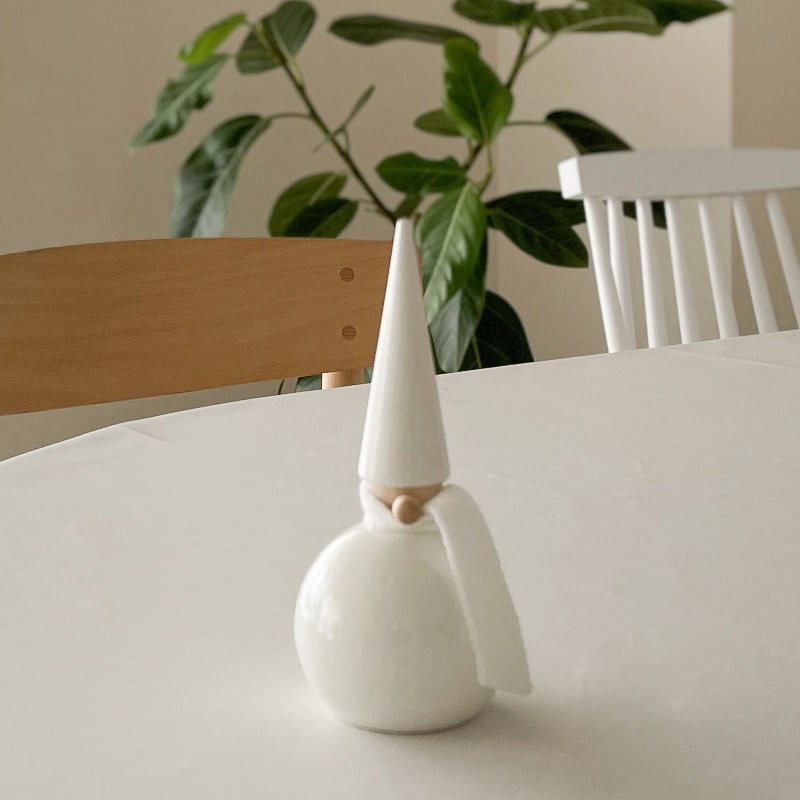 木製 つやサンタ ホワイト L H14cm クリスマスデコレーション 北欧 スウェーデン