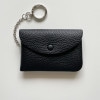 STUDIO LA CAUSE シュリンクレザー 内縫いフラップ ナスカン付きキーケース/ミニ財布 ブラック 日本製|STUDIO LA CAUSE|生活雑貨