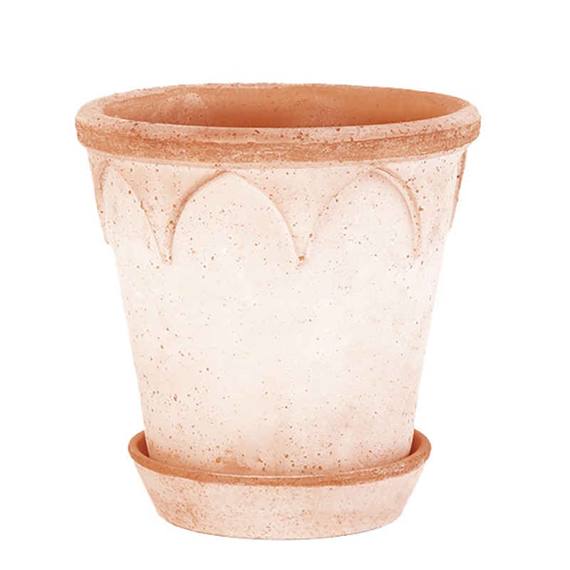 Bergs Potter 植木鉢 Elizabeth ナチュラル φ18cm 受け皿付き 素焼き 北欧 デンマーク