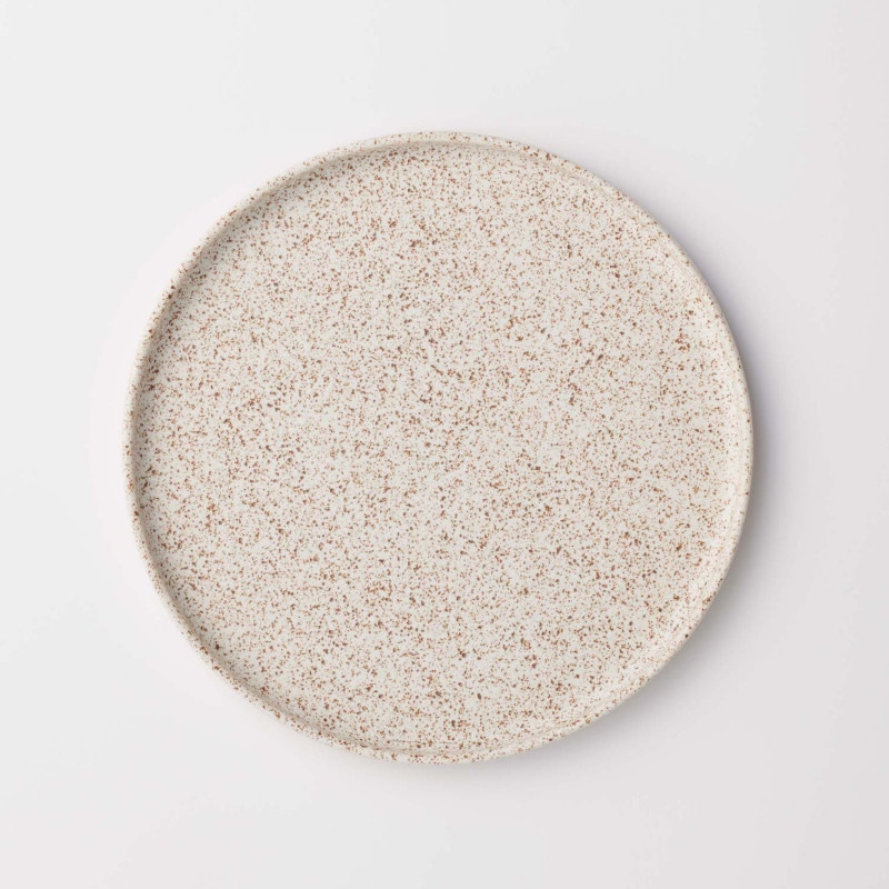 料理がこなれる！切立（きったち）プレート 錆点 21cm フラット 中皿 食洗機･電子レンジOK 多治見 日本製 KIHON NO UTSUWA